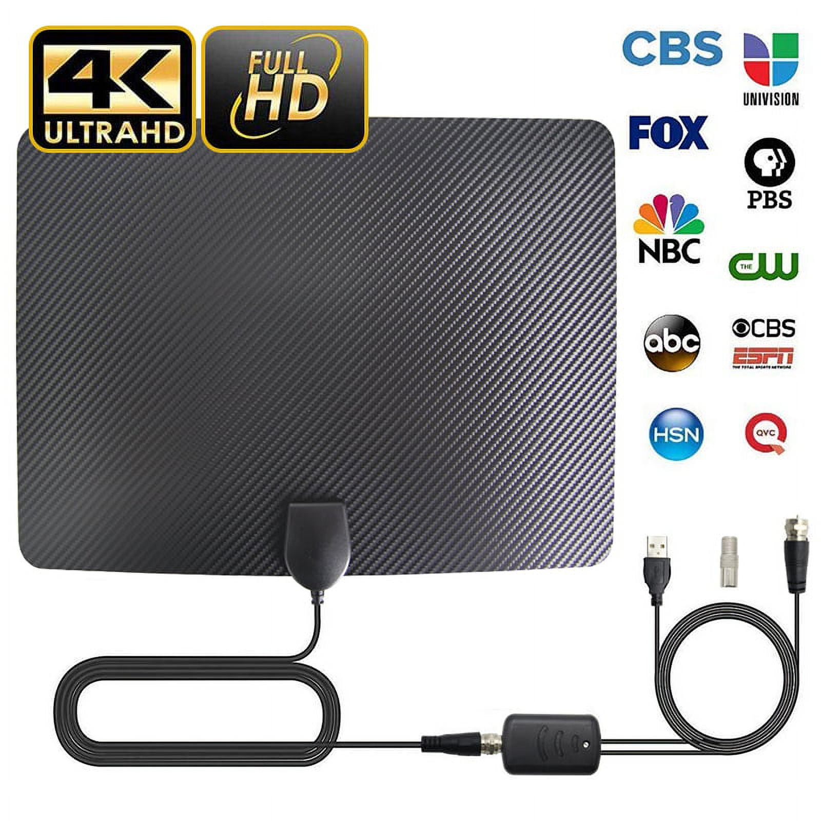 Digital TV Antenna - 110 Miles HDTV Antenna Digital Indoor Antenna with  Detachable Signal Booster VHF UHF High Gain Channels Reception For 4K 1080P  Free TV Channels 