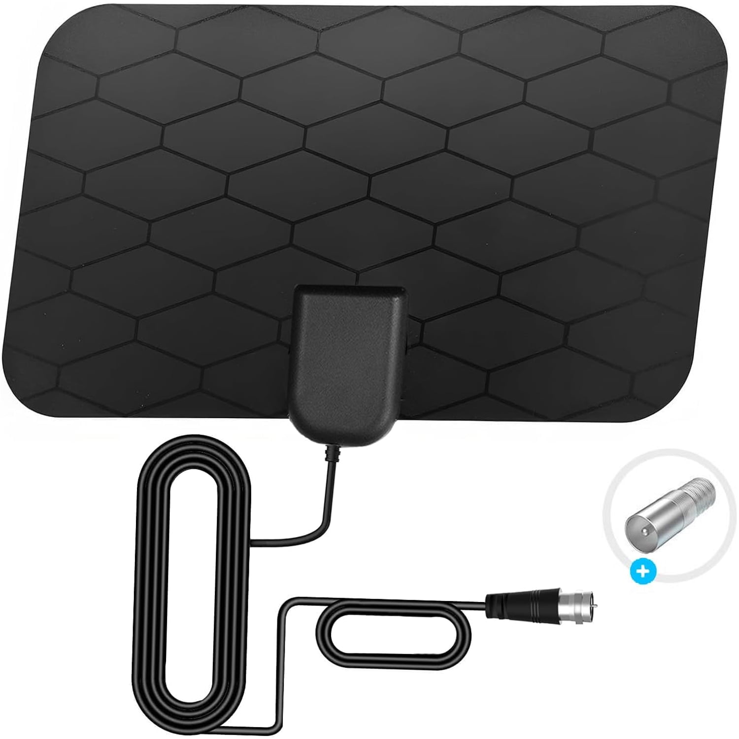 USTOP  Digital TV Antenna  with 360 Signal Booster Long 1000+ Miles Reception Support 4K 1080p Smart Television with 10ft Coaxial HDTV Cable  for  for free channels Local Channels