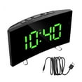 thumbnail image 1 of Digital Table Clock Electronic 7 Inch Number Desktop Alarm Clocks For Kids Bedroom LED Screen Curved Dimmable Mirror, 1 of 11