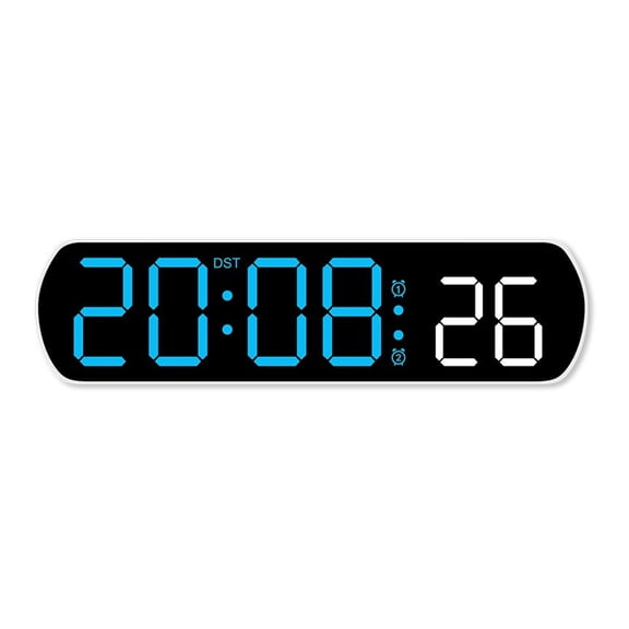 Digital Table Clock with Jump Second Temperature Reading 2 Alarms Timer Voice Control LED Alarm Clock for Home or