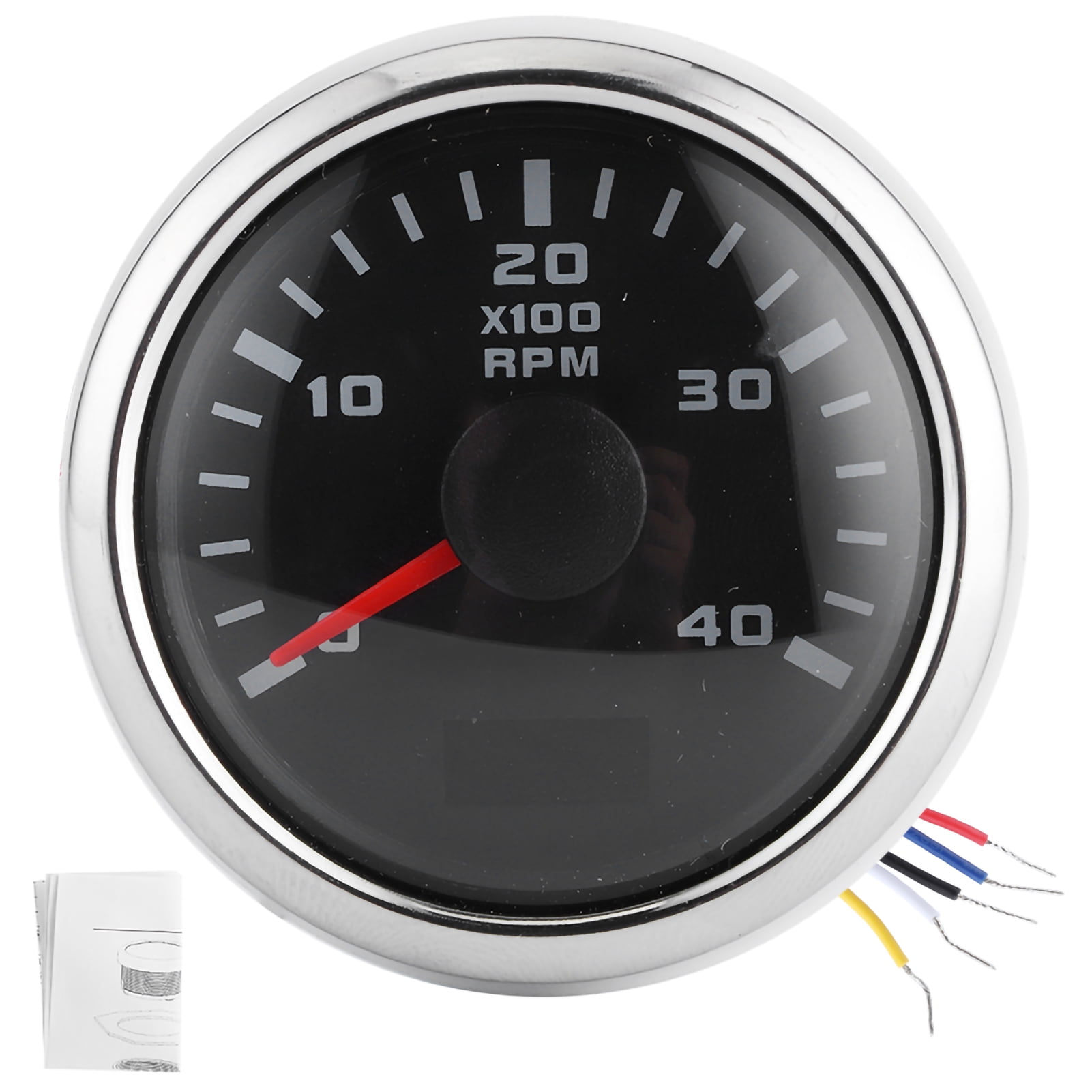 Digital Tachometer Gauge 52mm 4K RPM LCD Hour Display Meter Waterproof