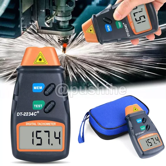 Digital Tachometer Non Contact Laser Photo RPM Tach Meter Motor Speed Gauge NEW