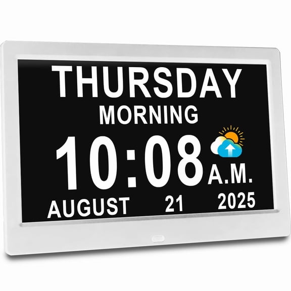 Digital Talking Clock with 27 Alarms, Auto DST, Voice Time Announcement, 20 Custom Reminders, 10‑Level Auto Dimming, Date Display, Remote Control for Seniors Dementia & Alzheimer’s Patients