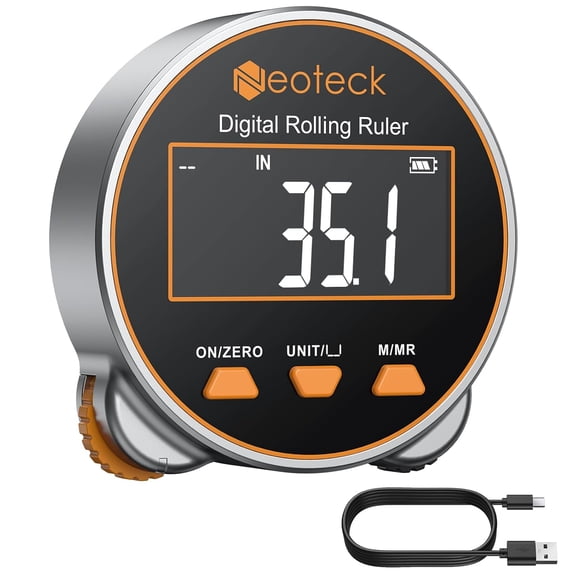 Digital Tape Measure 656Ft, Rechargeable Electronic Rolling Ruler with LCD Display,Measures Curve,Diameter&Flat Surface,Portable Rolling Wheel Tape Measurefor DIY,Woodworking,Home Renovation