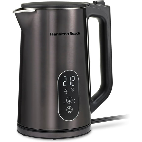 Digital Temperature Control Electric Tea Kettle Hot Water Boiler & Heater 1.7L 5 Preset Modes + Keep Warm Fast Boil 1500 Watts BPA Free Double Wall Construction Black 40851