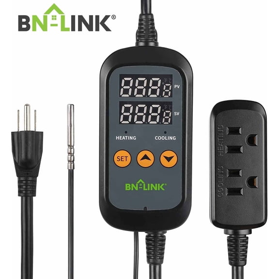 Digital Temperature Controller Heating Cooling Outlet Thermostat Plug -40-176F