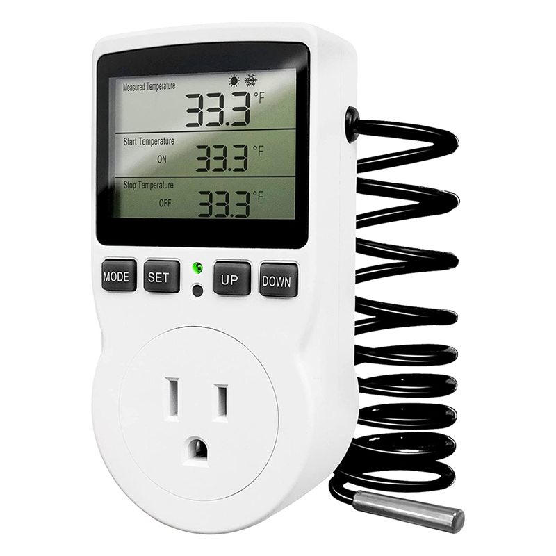 Digital Temperature Controller Outlet,120V Electric Thermostat Outlet