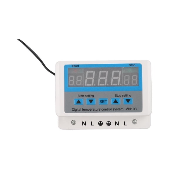 Digital Temperature Controller W3103, 30A Fully Auto Thermostat With 0.1C Accuracy, -50 To 110C Range, AC 110-220V, Intelligent Heating And Cooling Control For Industrial Use