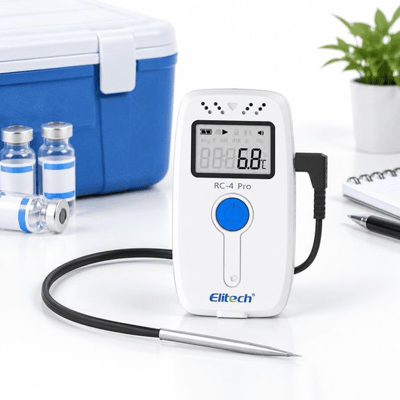 Digital Temperature Data Logger with Internal and External Probe, 64000 Point Recording