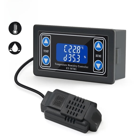 Digital Temperature Humidity Controller Dual Relay SHT20 Sensor Accurate Measurement Auto Calibration UART Real Time Data For Terrarium Lab Server Grow Tent 79 X 42.5 X 34.5 Mm