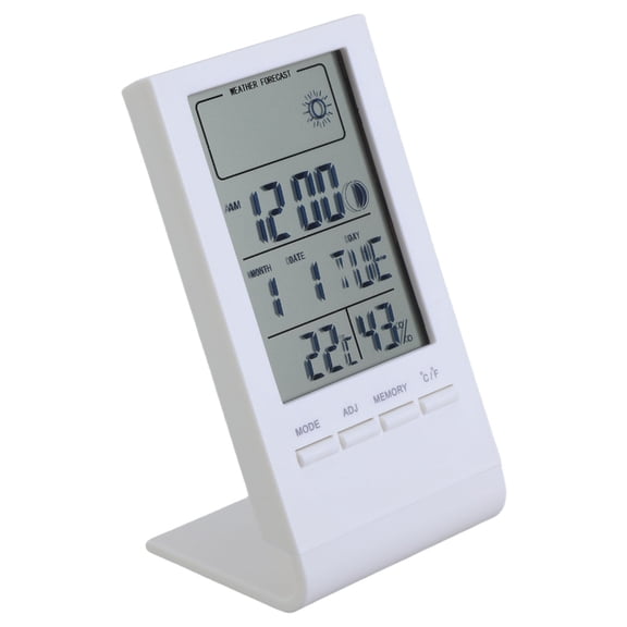 Digital Temperature Humidity Meter Desk Thermometers Hygrometer Gauge LCD Display with Time Alarm Clock