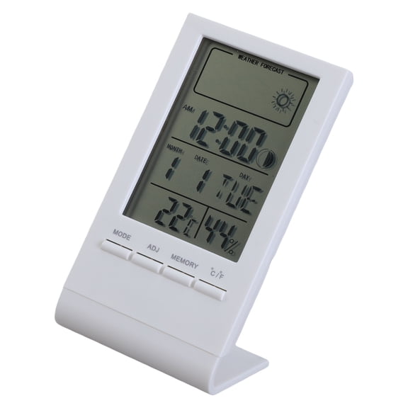 Digital Temperature Humidity Meter Desk Thermometers Hygrometer Gauge LCD Display with Time Alarm Clock