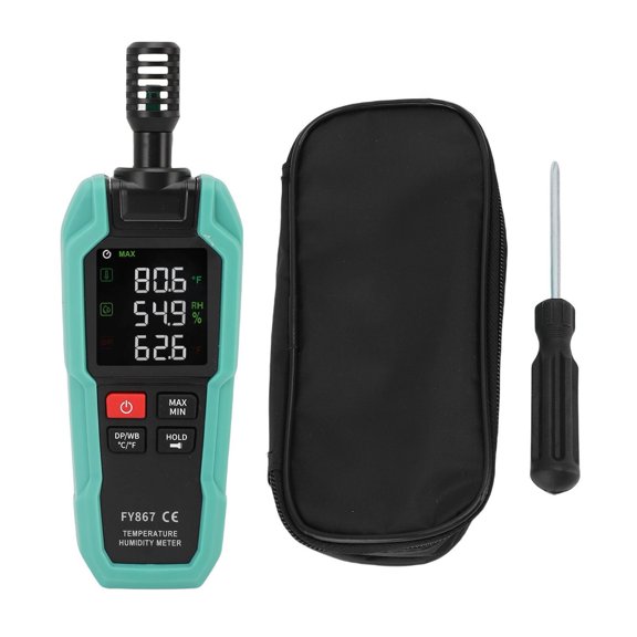 Digital Temperature Humidity Meter, Digital Thermo Hygrometer High Quick Refresh Dew Point With Flashlight For Basement
