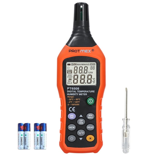 Work Measurement Meter Digital Temperature Humidity Meter Psychrometer with Dew Point Wet Bulb ...