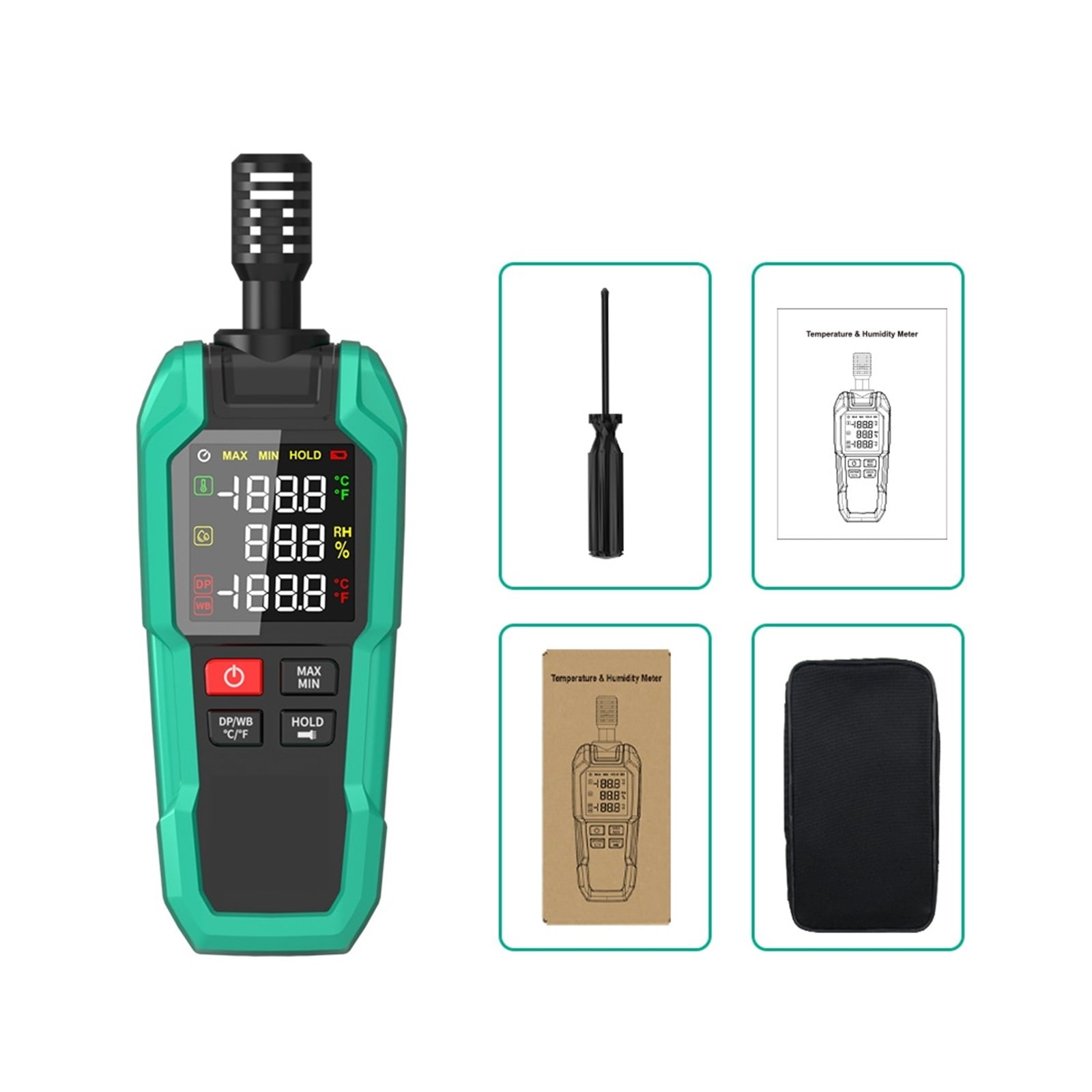 Digital Temperature Humidity Meter Weather Station -20°C to 60°C Display for Home Greenhouse Office