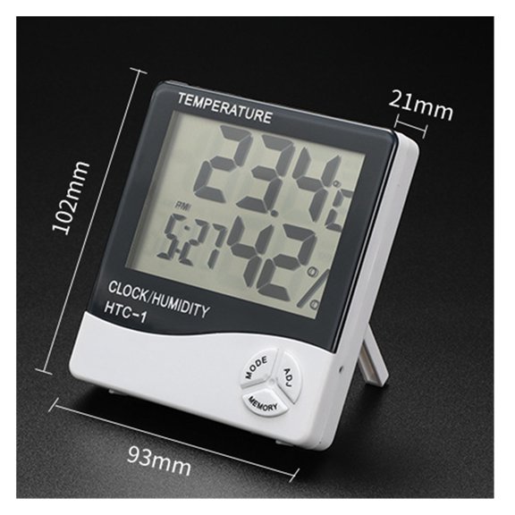 Digital Temperature Humidity Monitor LED Screen Precision for Home Indoor Fish Tank Refrigerator ,Simple Operation