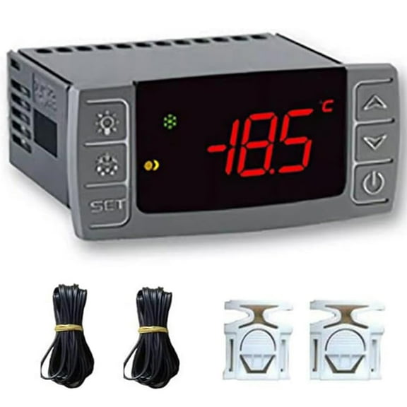 Digital Temperature Thermostat Controller For Dixell XR40CX-4N1F1,120V/50Hz-60Hz Microprocessor Compressor Defrost with Probes for Commercial Home Refrigerators Freezers Coolers
