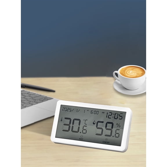 Digital Temperature and Humidity Monitor, LCD Dual Display, Large