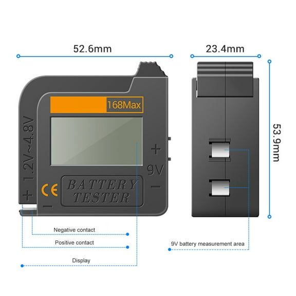 Digital Tester,All Battery C Aa Aaa D N 9v 6f22 No Battery Operation) Aaa D N 9v 6f22 And (requires No Battery 1.5v Button Cell Universal Checker All Battery Cell Batteries Equipment D N 9v