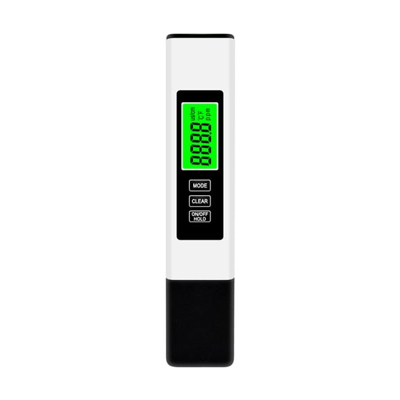 Digital Tester Ec 3 in 1 Water Quality Tester Water Quality Analyzer TDS/EC/Temperature Meter Data Hold Backlight Display Tester White