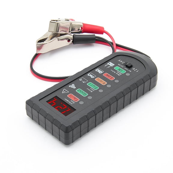 Digital Tester for 12V 24V Systems Lightweight ABS Construction Enhances Heat Dissipation Technology