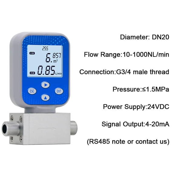Digital Thermal Mass Flow Meter For Gas - High Accuracy Measurement For LPG, CH4, Hydrogen ,Energy-Saving