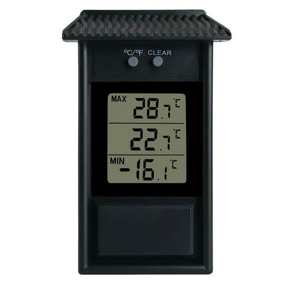 Digital Thermometer Display Max Min Greenhouse Garden Indoor Outdoor Wall Room