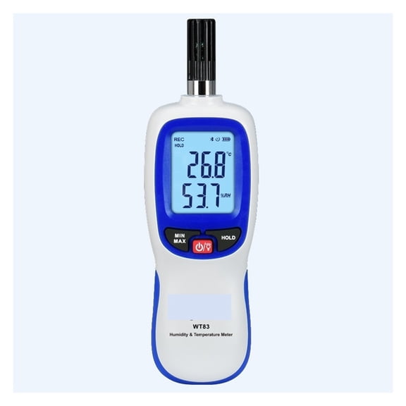 Digital Thermometer Hygrometer, LCD Bluetooth Temperature Humidity Meter Max Min C/F Data Hold Dew Point Backlight Precise Sensor