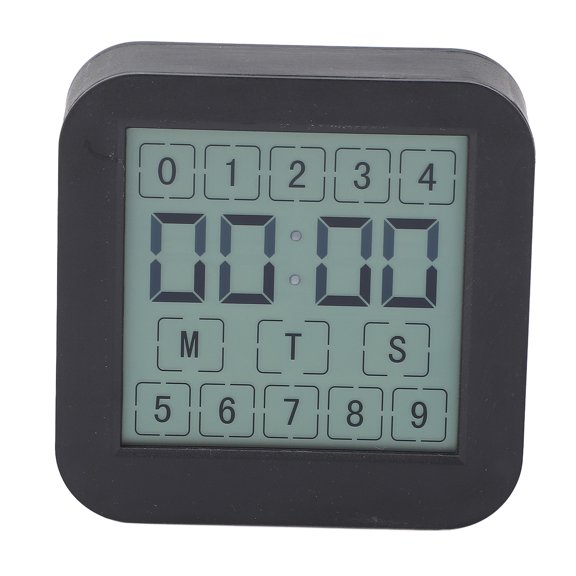 Digital Thermometer Hygrometer with Countdown Timer and Clock Mode LCD Backlit Display Temperature Humidity Gauge Monitor for Home Office Bedroom Use