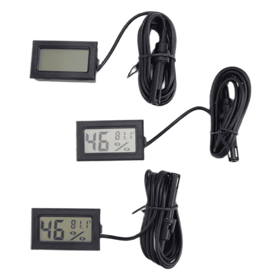 Digital Thermometer Hygrometer with Probe Indoor Temperature Humidity Meter Hygrometer Gauge for Incubator Reptile Plant
