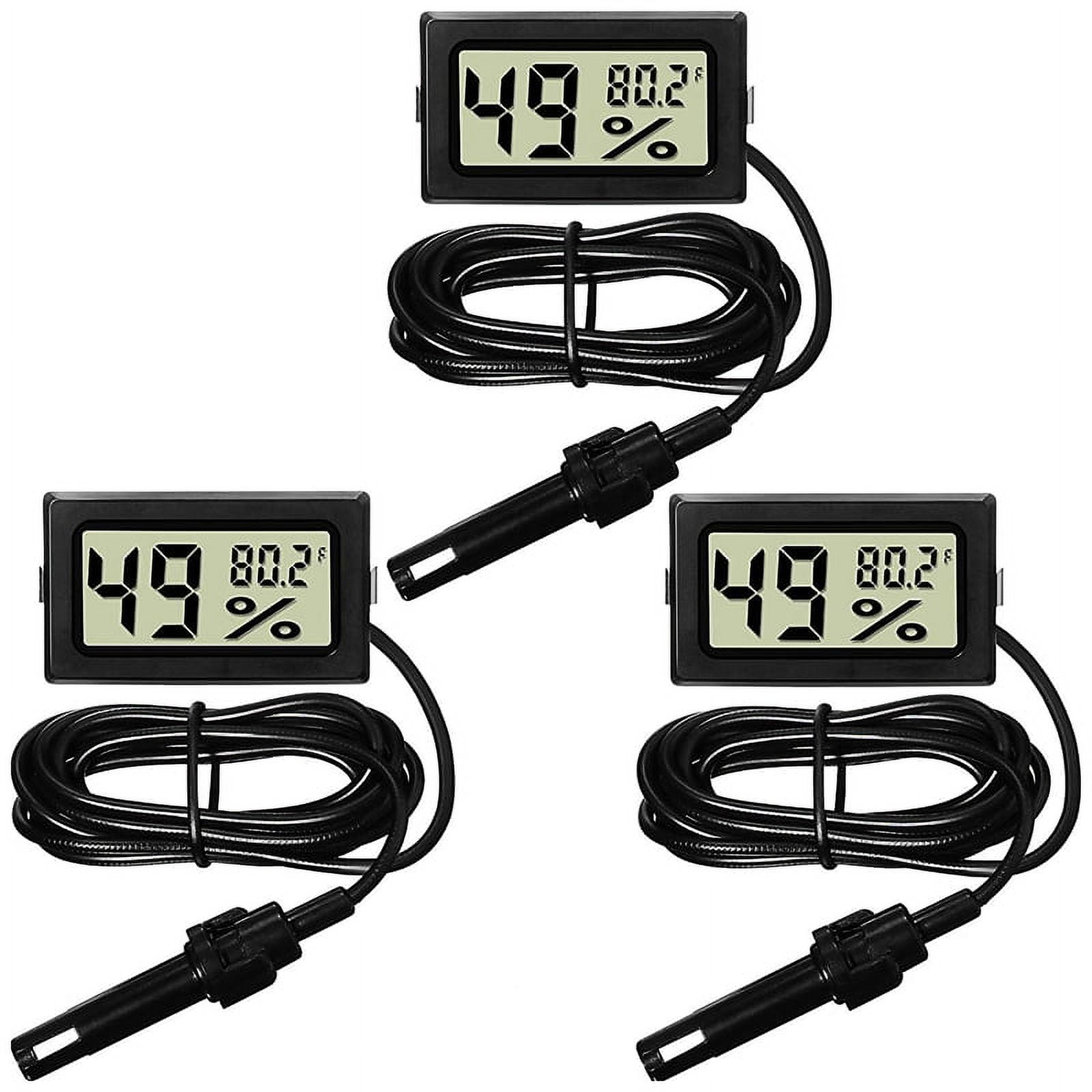 Mini Reptile Terrarium Thermometer Hygrometer with Probe Reptile  Thermometer and Humidity Gauge Digital Pet Thermometer with Fast Readout  for Turtles