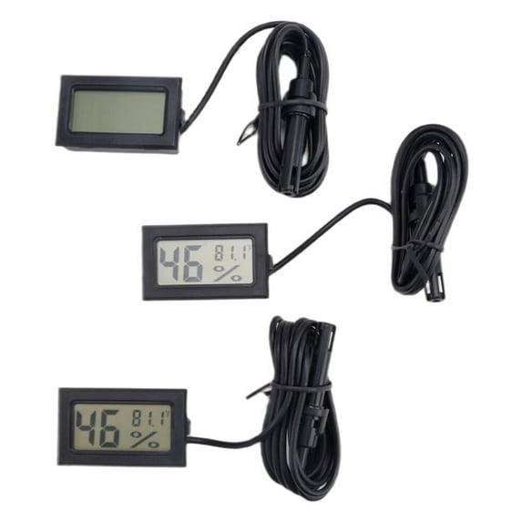 Digital Thermometer Hygrometer with Probe Indoor Temperature Humidity Meter Hygrometer Gauge for Incubator Reptile Plant