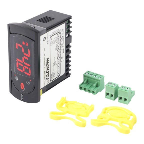 Digital Thermostat Controller with Temperature Sensor Probe, for Carel Systems and Refrigerators, 115V Button Control,Plastic and Copper Construction