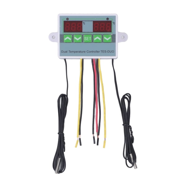 Digital Thermostat, Dual Temperature Controller Compact High Accuracy 1m Wire For Reptile Farm