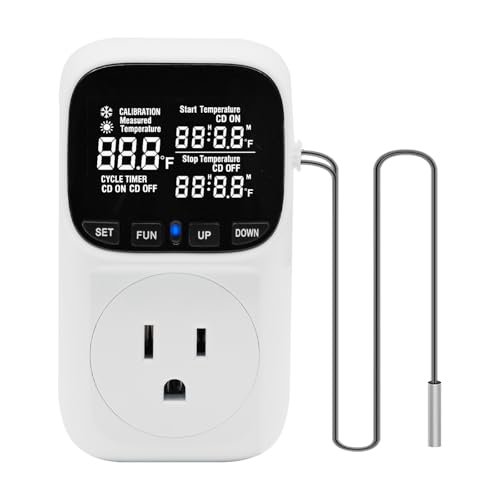 Digital Thermostat Outlet 15A 1800W Temperature Controller Plug Timer