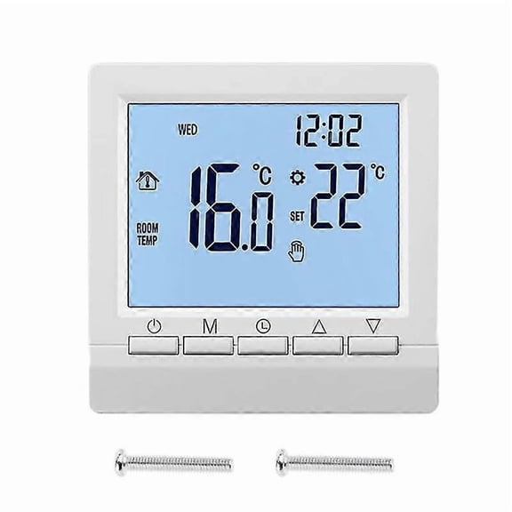 Digital Thermostat Programmable Gas Boiler Heating Temperature Regulator Intelligent Thermostat Room Temperature Controller Energy Saving TermostatoWhite Backlight