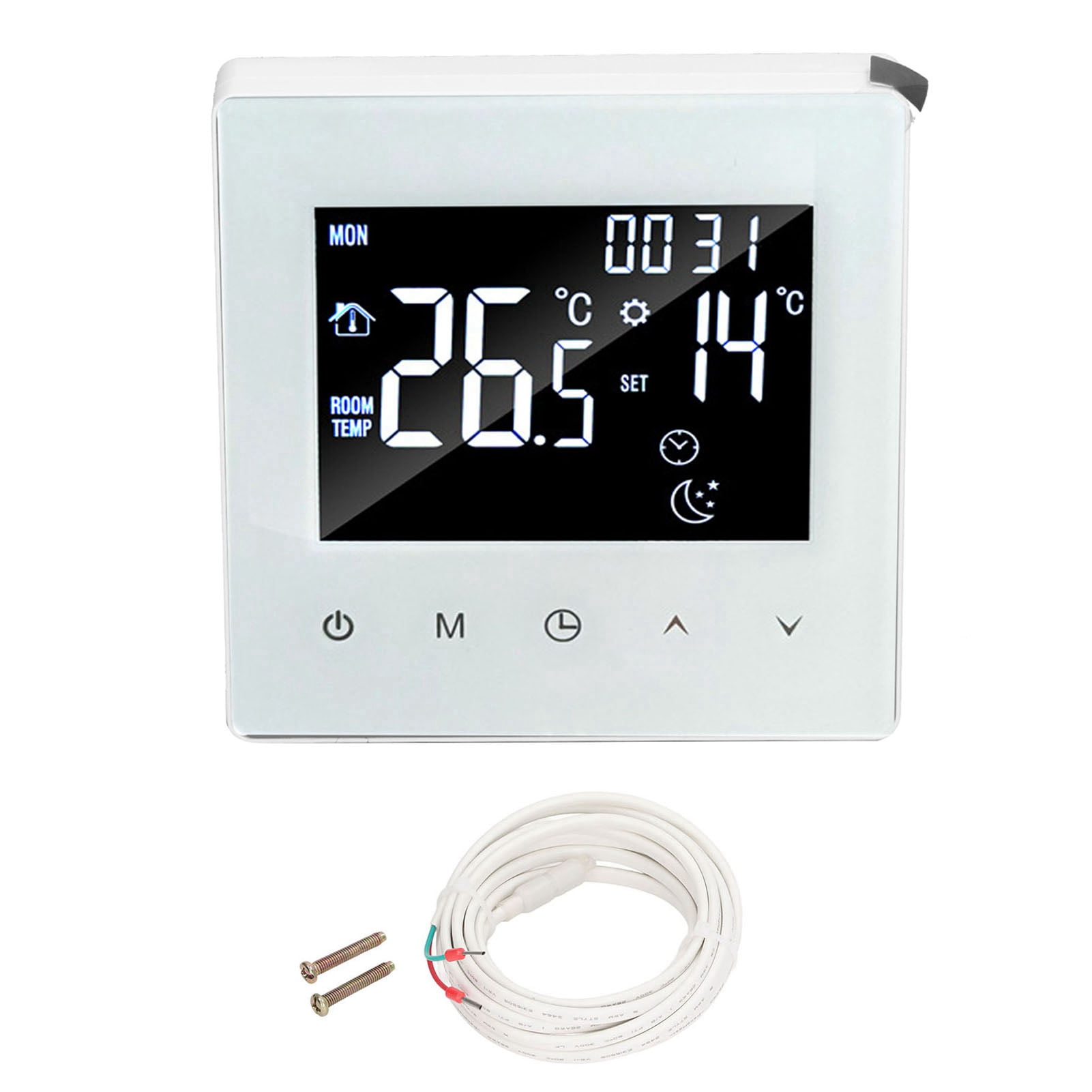 Digital Thermostat Screen Programmable Home Thermostat with 3 Meter Sensor Line for Electric