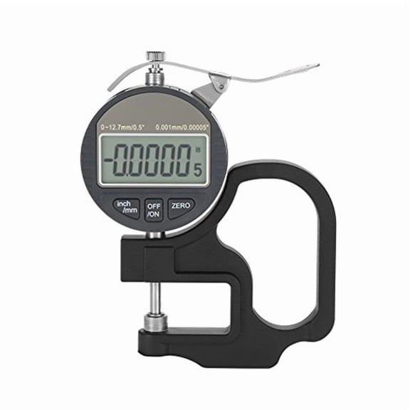 Digital Thickness Gauge, LCD Digital Display, Measuring Range is 0-12.7mm, Thickness Meter Electronic Micrometer with LCD Display