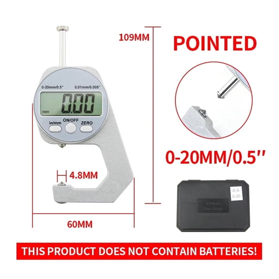 Digital Thickness Gauge Measuring Tools Electronic Thickness Meter Measure Thickness Of Paper Cloth Thin Metal Micrometer 0.01mm ,Easy to Use