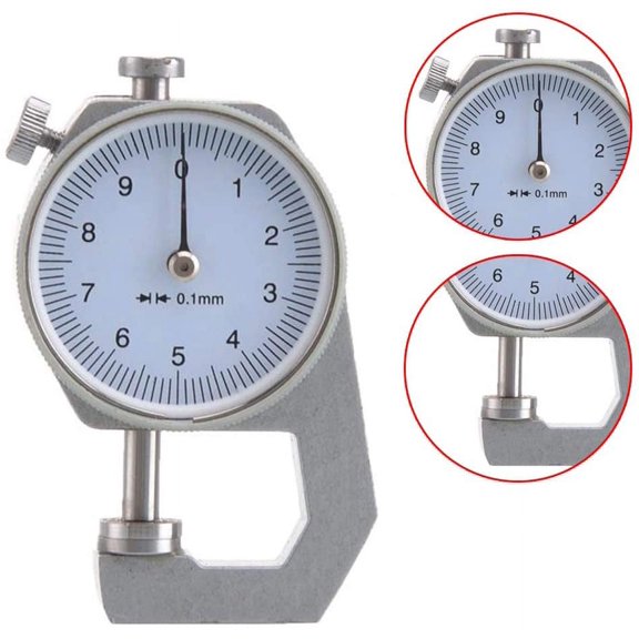 Digital Thickness Gauge, Round Dial, 0.01Mm, Accuracy For Paper, Leather, Sheet Metal