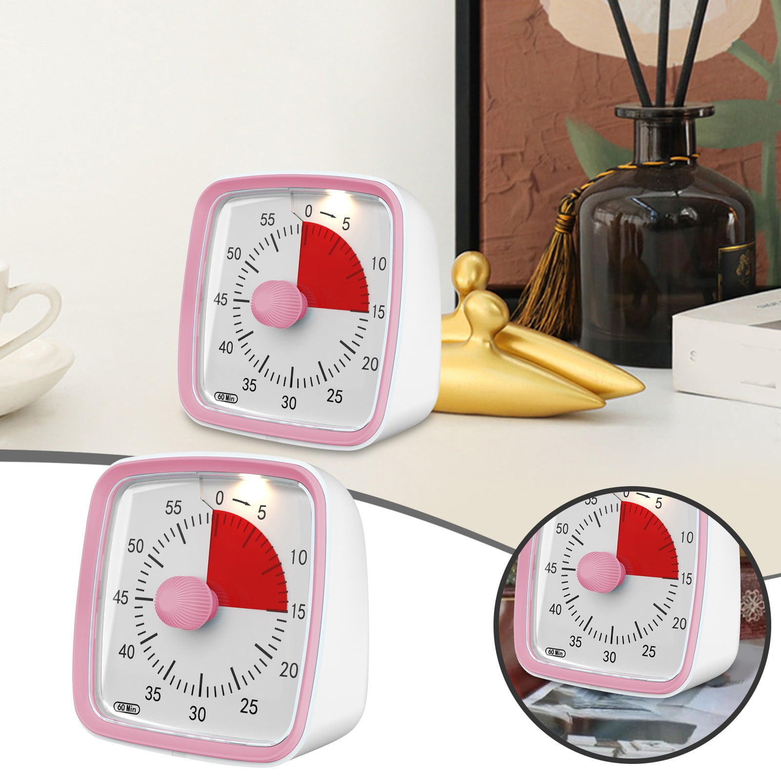 Digital Timer 60 Minute Visual Timer Classroom Countdown Clock Silent 