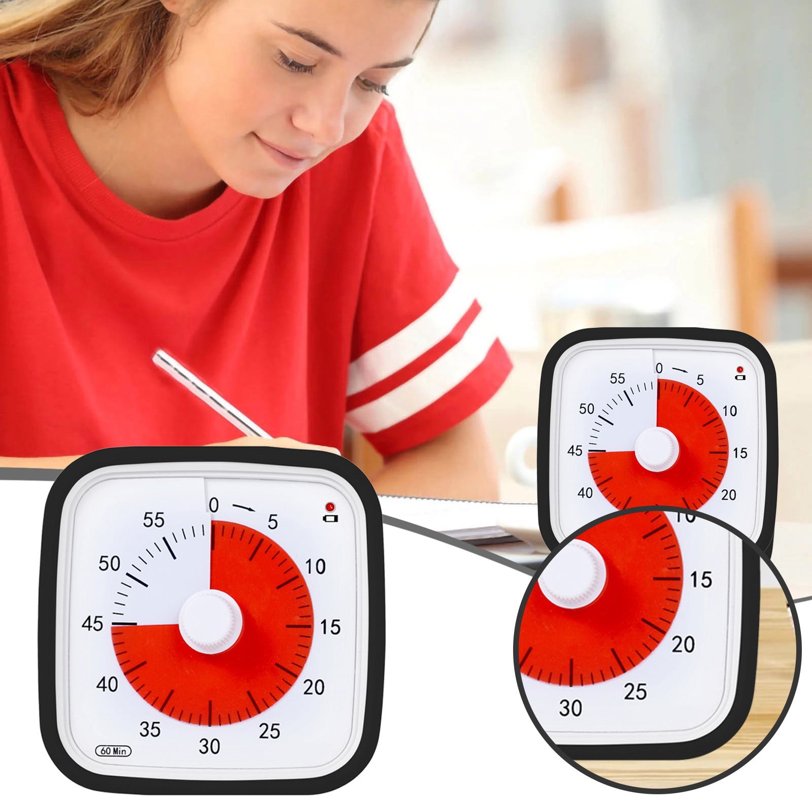 Digital Timer 60 Minute Visual Timer Silent Study Timer For Kids And ...