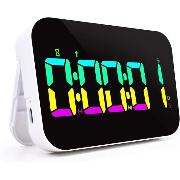 Digital Timer for Classroom, Pomodoro & Kitchen, Rechargeable  Countdown Timer with Large LED Display, Loud , 3 Volume Levels, Vibration Mode & 3 Brightness Settings