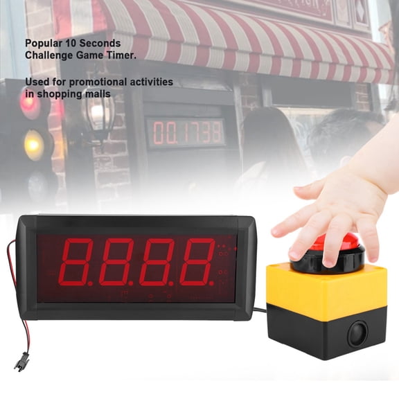 Digital Timer LED Digital Display Popular Game Challenge Countdown Timer 10 Seconds Light Weight Remote Control for Promotional Activities Shopping Malls