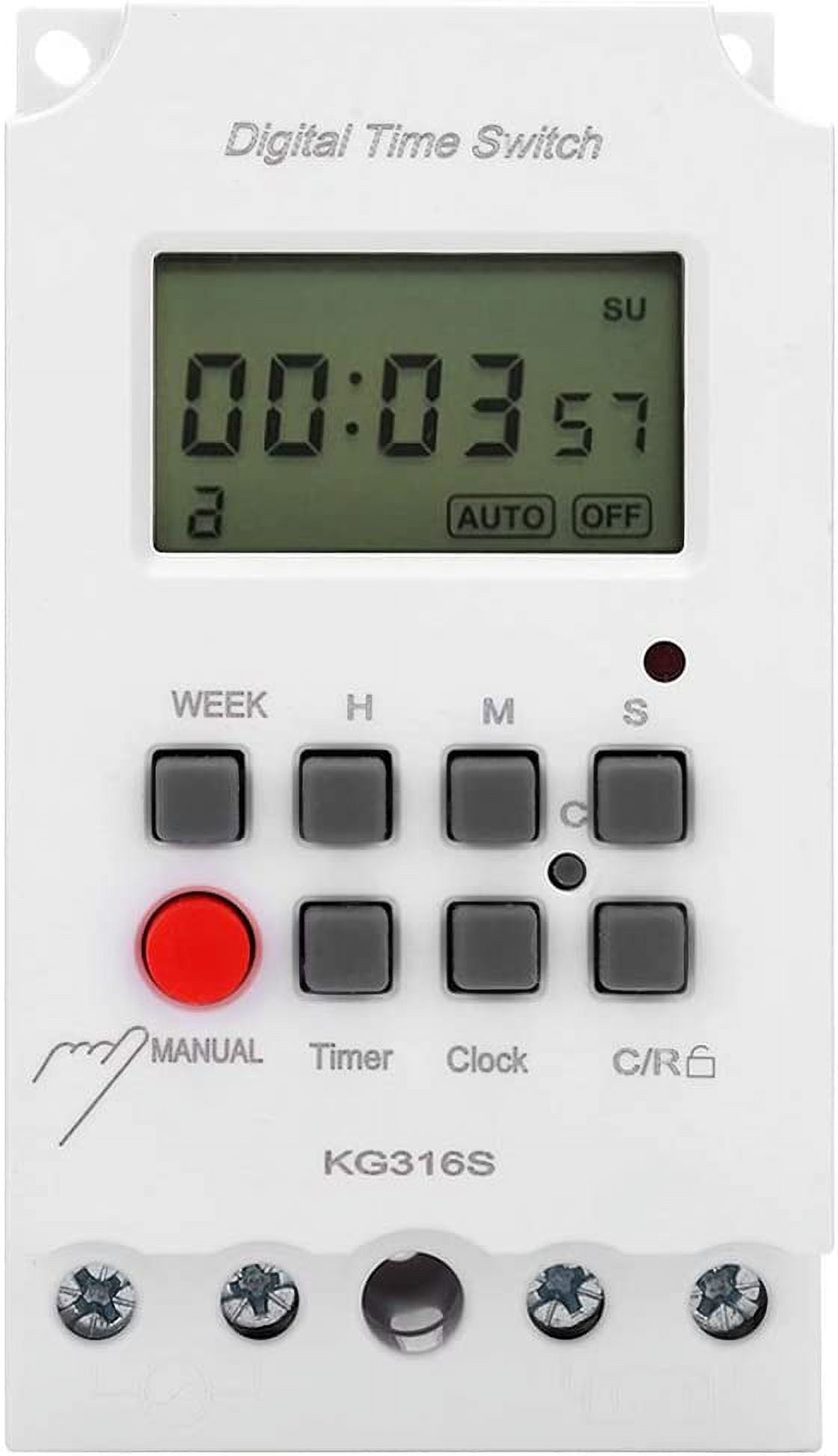 Digital Timer Switch -KG316S, 220V LCD Microcomputer Timer, Second ...