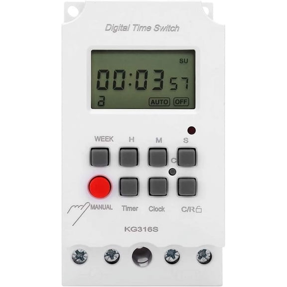 Digital Timer Switch -KG316S, 220V LCD Microcomputer Timer, Second Timer Control Proable Electronic Time Control Switch