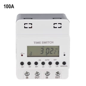 Digital Timer Switch Relay KG316T, 220V 60A-100A Programmable Electronic Time Delay Relay with LCD Display, Wall/Rail Mount for Industrial Use(100A)