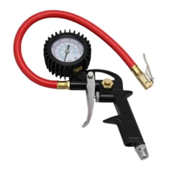 Digital Tire Inflator Gauge - Black - Compact - Pistol Grip Design