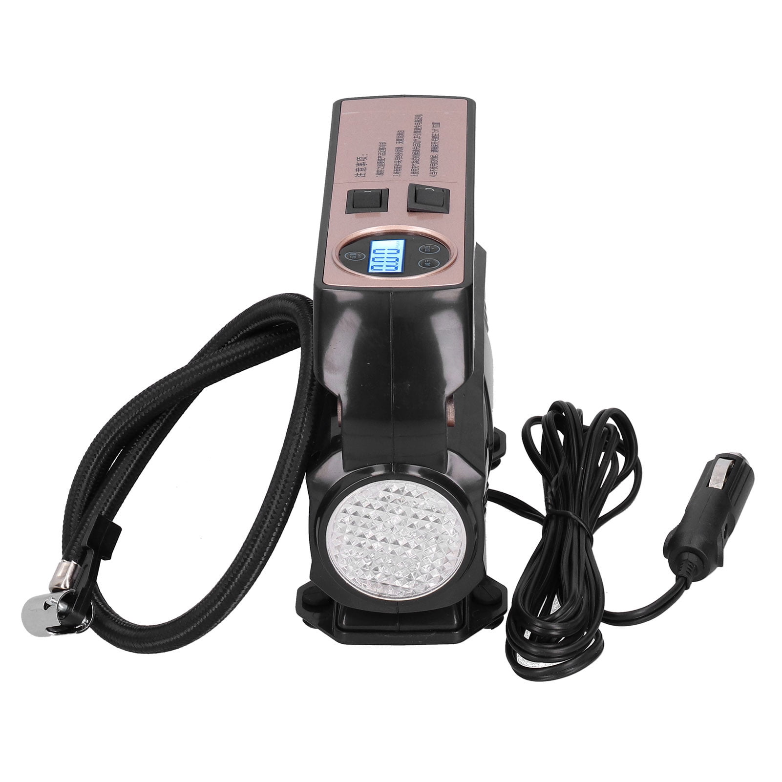 Digital Tire Inflator, Portable Auto Air Compressor Tire Inflating Tool With 3 Nozzels For Car
