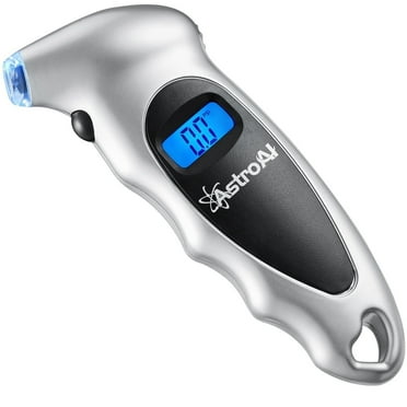 Digital Tire Pressure Gauge 150 PSI 4 Settings for Car Truck Bicycle with Backlit LCD and Non-Slip Grip, Silver, 1 Pack, for Gifts
